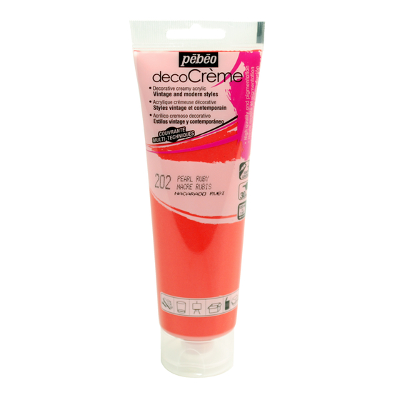 Peinture DecoCreme, 120ml - Nacré rubis