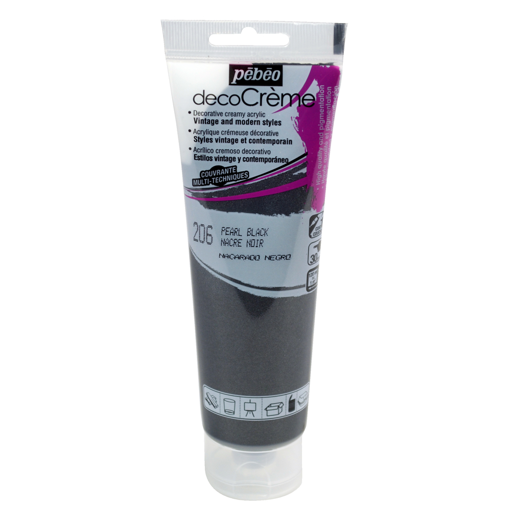 Peinture DecoCreme, 120ml - Nacré noir