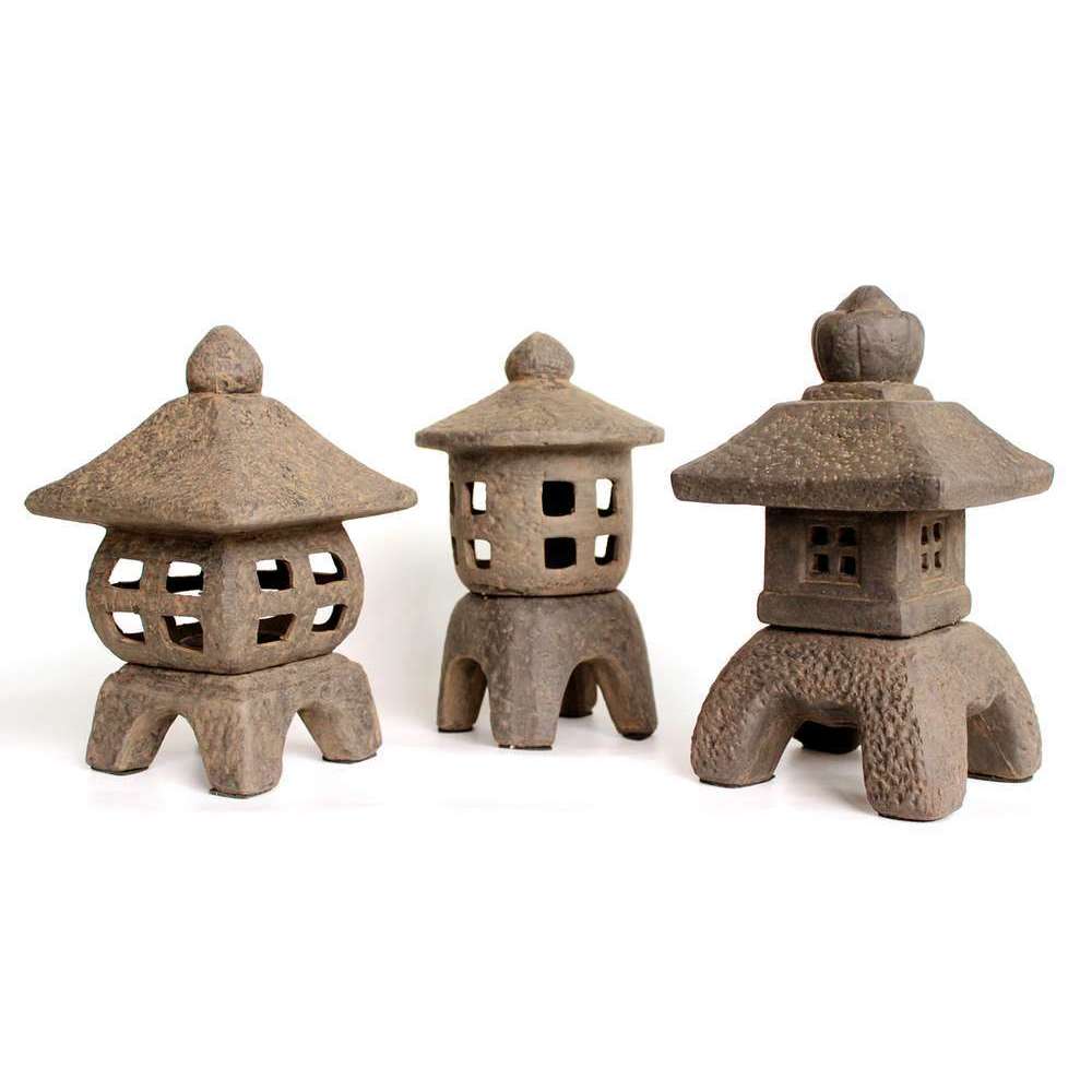 Lanterne volcanique chinoise L. 14 x l. 14 x H. 24 cm