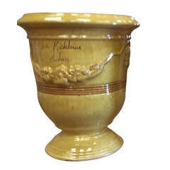 Vase Anduze Mini, jaune Ø 12 x H. 14 cm