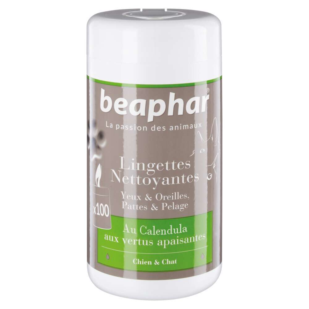 Lingettes nettoyantes yeux, oreilles,pelage pour chien,chat : par 100