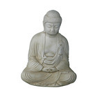 Bouddha assis en pierre reconstituée naturelle - H.30 cm