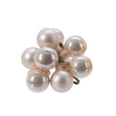 Grappe 10 boules verre sur pique brillant et mat or ou perle D.2cm