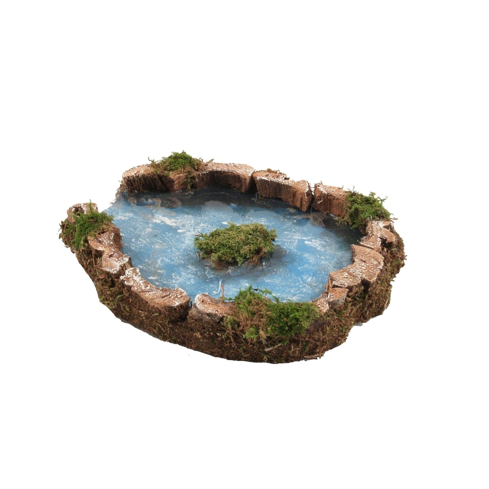 Décoration pour paysage de Noël : Ilot sur étang 26x18x11cm