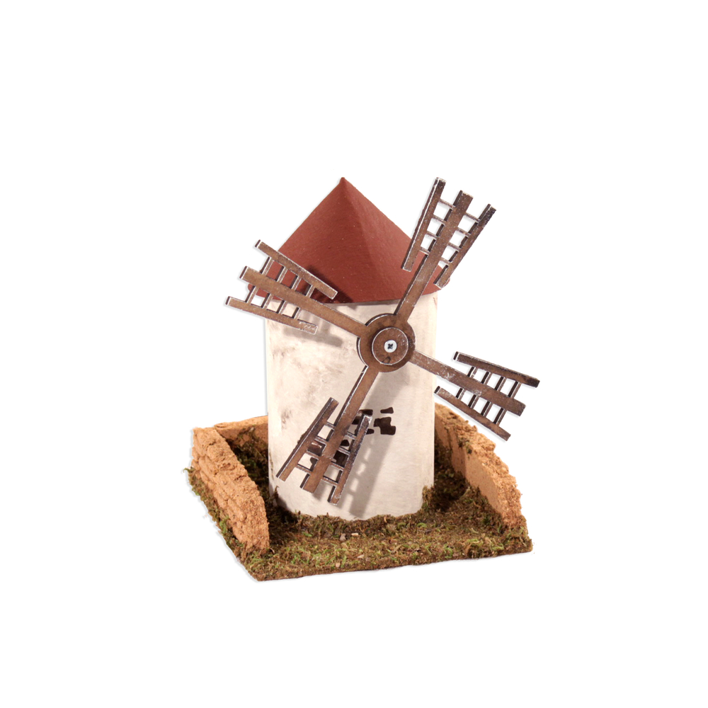 Décoration pour paysage de Noël : Moulin à vent 14x14x16cm