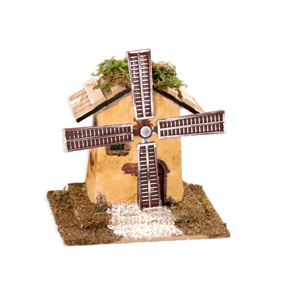 Décoration pour paysage de Noël : Moulin à vent petit 13x9x13cm
