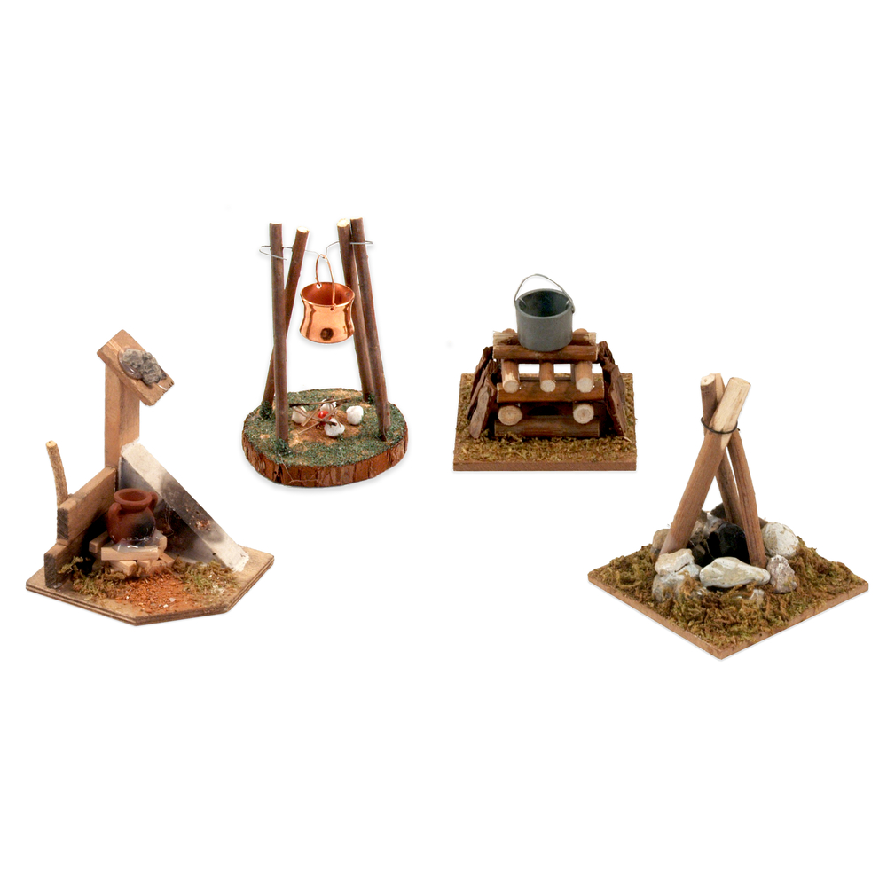 Décoration pour paysage de Noël : Feu 3,5V - 8x8x13cm