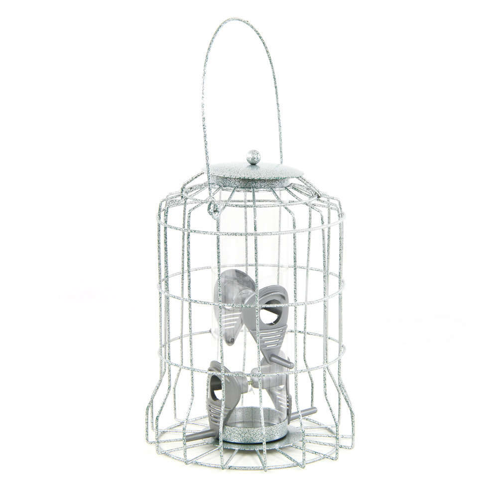 Distributeur de graines Mety en métal pour oiseaux du jardin