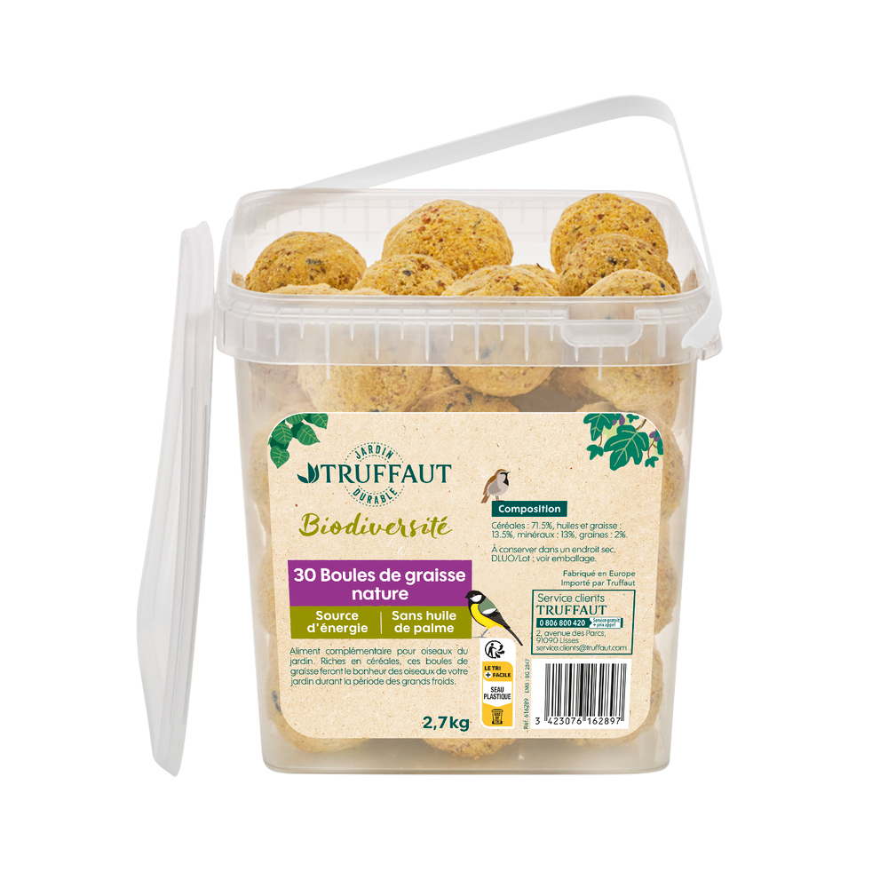 Aliment oiseaux : 30 boules de graisse 2,7kg