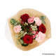 Bouquet festif : rose, 14 tiges, h.30cm