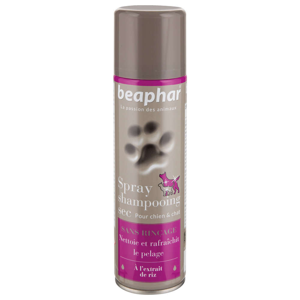 Spray Shampooing sec sans rinçage, extrait de riz pour chien : 250 ml