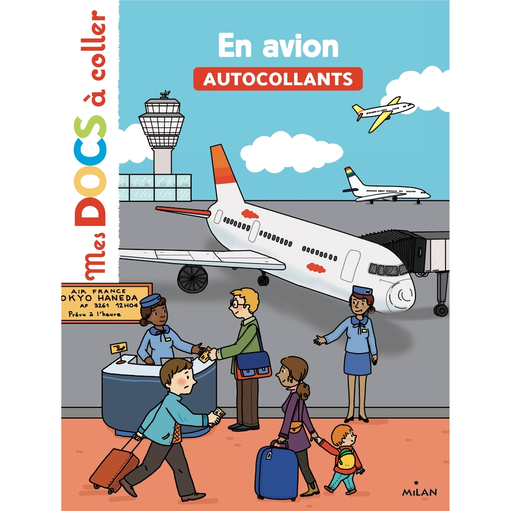 Livre pour enfant, mes docs à coller : en avion