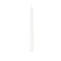 Bougie flambeau, coloris métal blanc Ø 2,4 x H. 24 cm