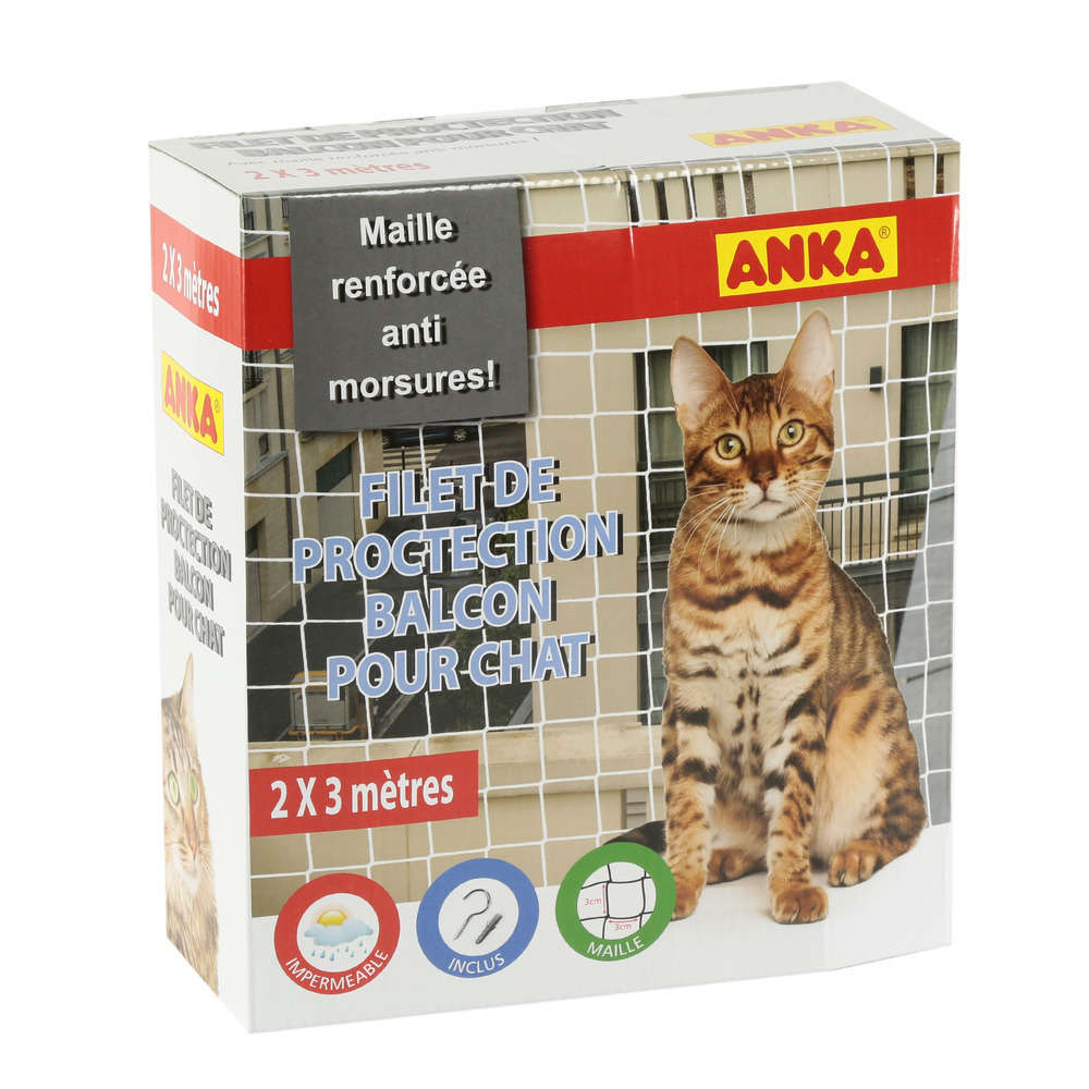 Filet de balcon anti morsures pour chat : moyen modèle