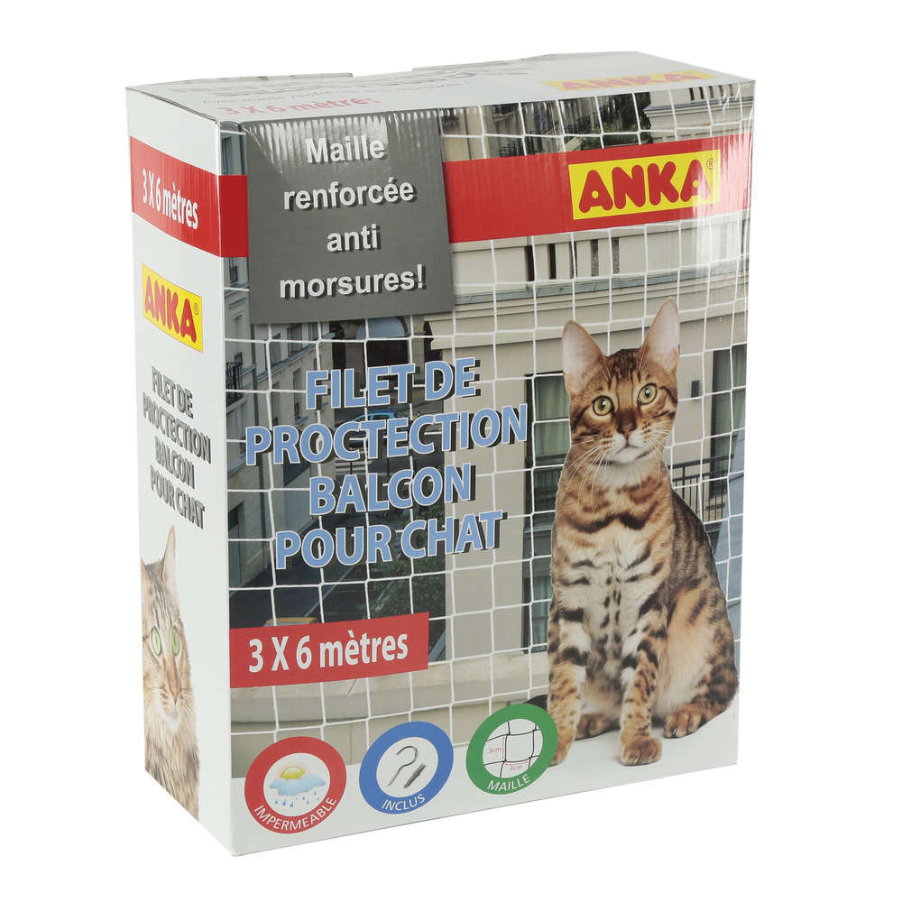 Filet de balcon anti morsures pour chat : grand modèle