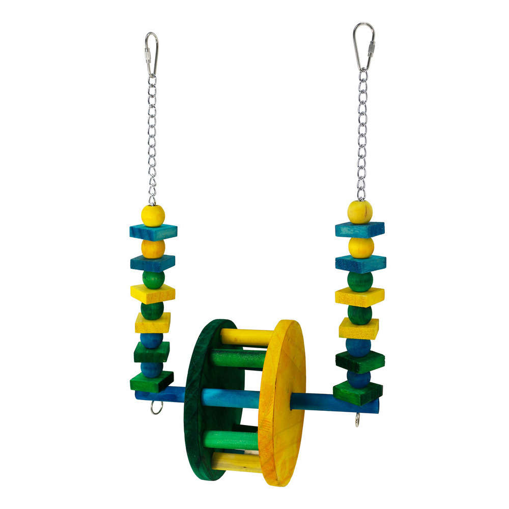 Jouet Woden giants pour oiseaux : roue en bois