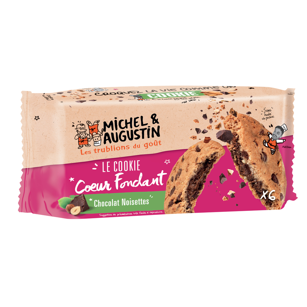 Cookies fondants, chocolat lait et noisettes (180g)