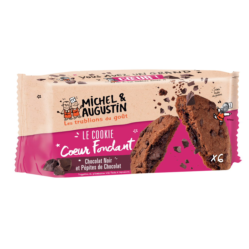 Cookies fondants, chocolat noir et pépites de chocolat (180g)