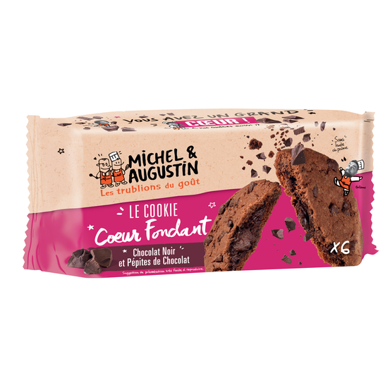 Cookies fondants, chocolat noir et pépites de chocolat (180g)