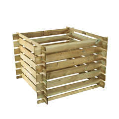 Composteur en bois pin traite autoclave 99x99xh71cm