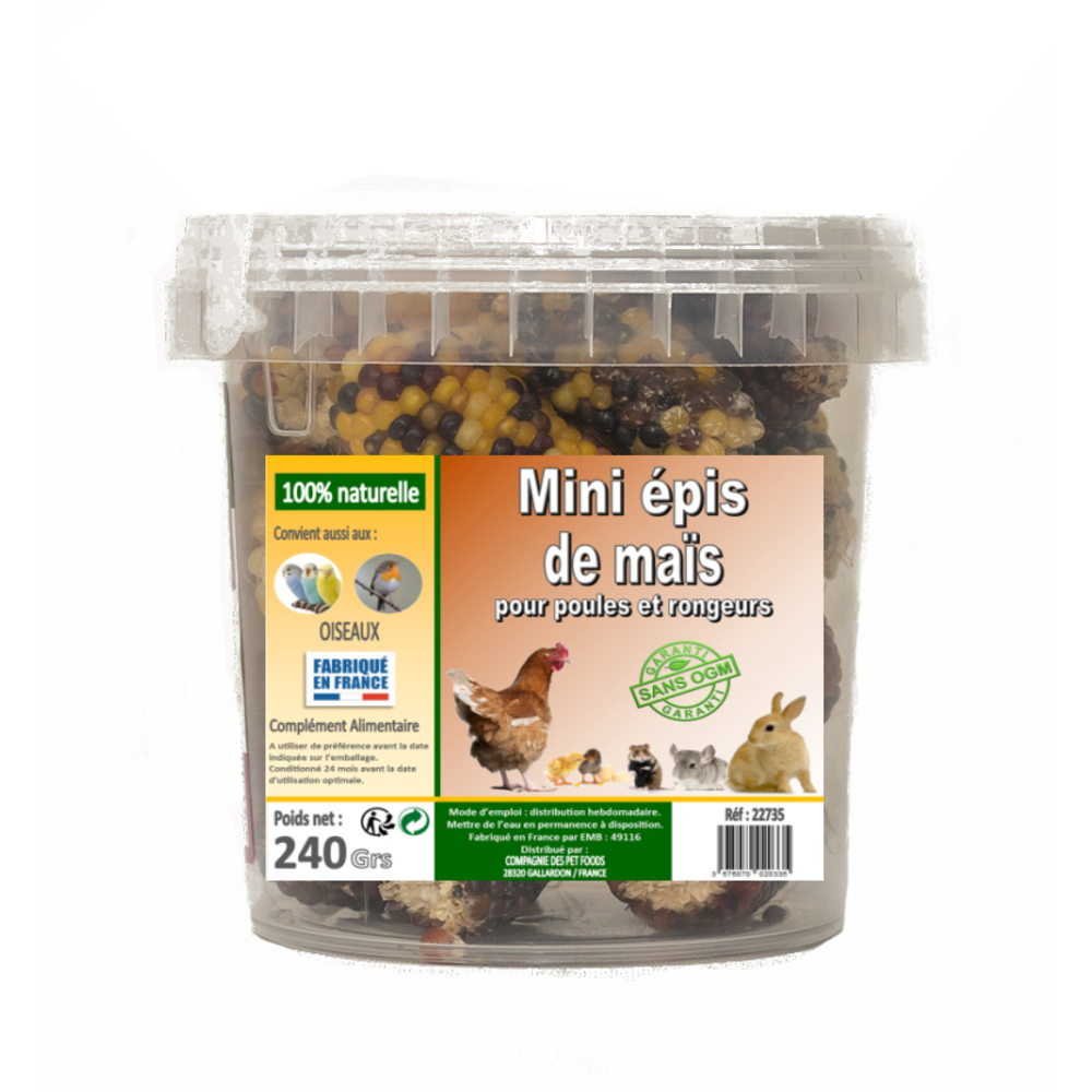 Mini friandises épis de maïs pour poules et rongeurs - 240 g