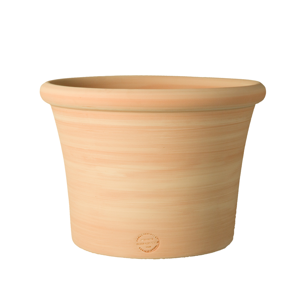 Pot Cocio Liso, en terre cuite claire Ø 30 x H. 22 cm