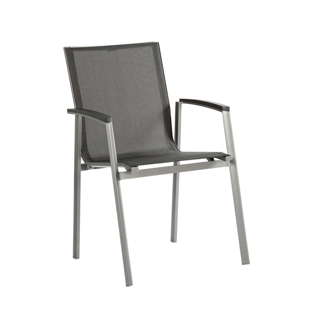 Fauteuil TOP Alu Graphite Textilène Gris argent