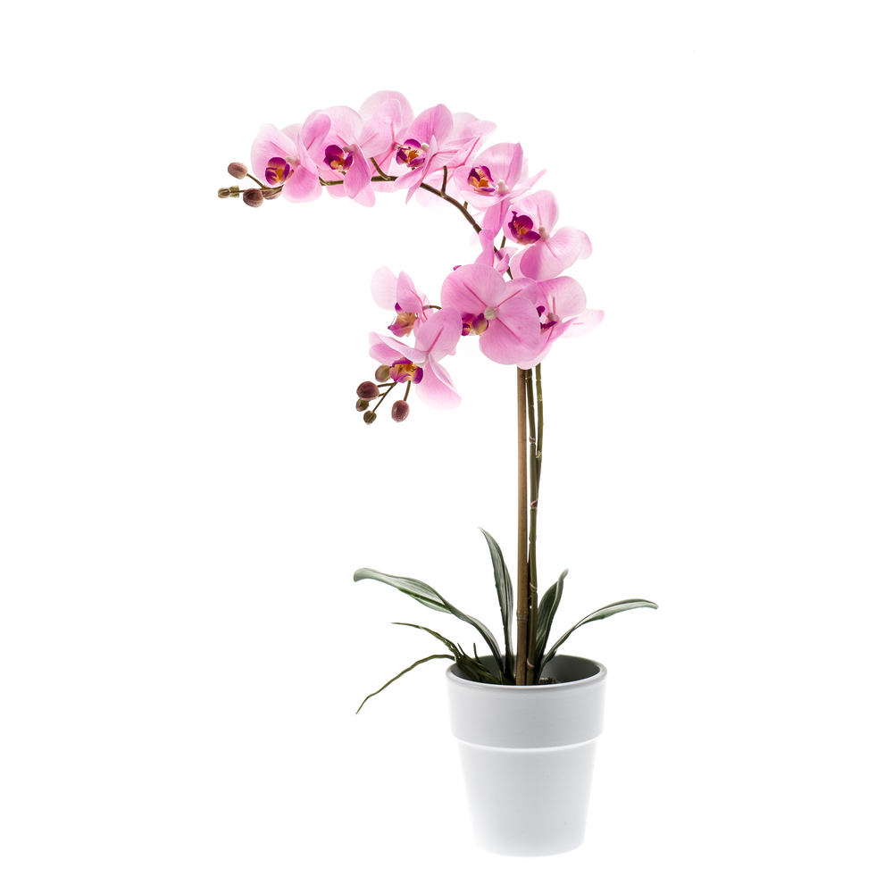 Pot de Phalaenopsis artificiel, rose 65cm