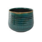 Cache-pot Iris en céramique, turquoise Ø 21 x H. 17 cm