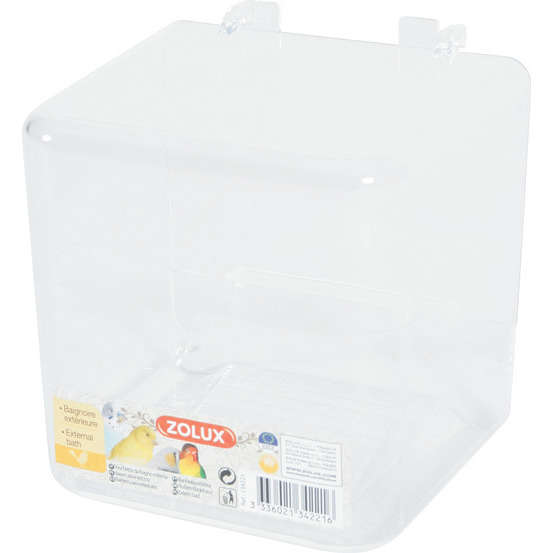 Baignoire extérieure transparente pour oiseau
