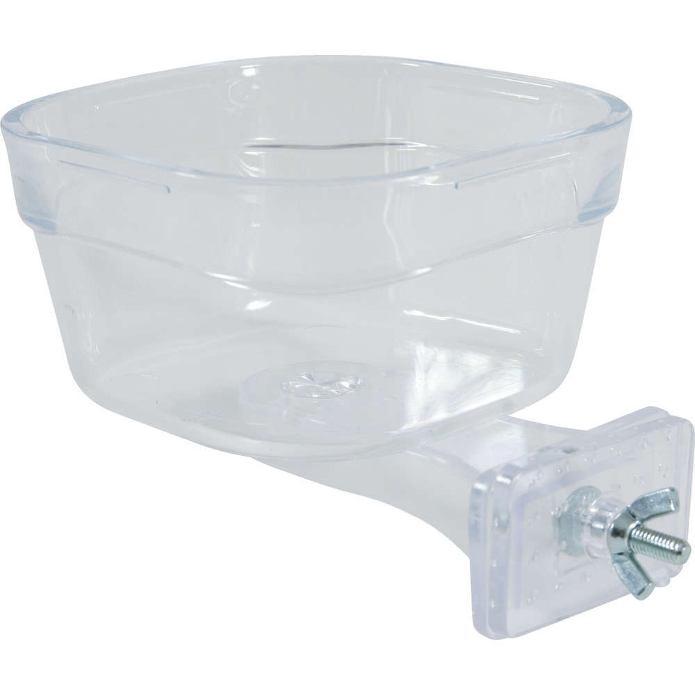 Mangeoire transparent pour perroquet : taille L