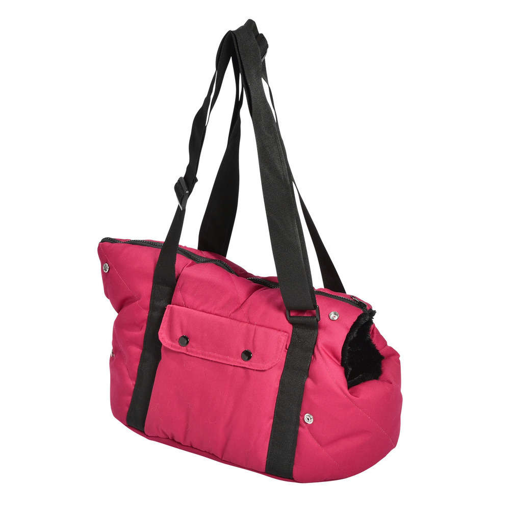Sac moelleux corbeille pour chien : taille S framboise