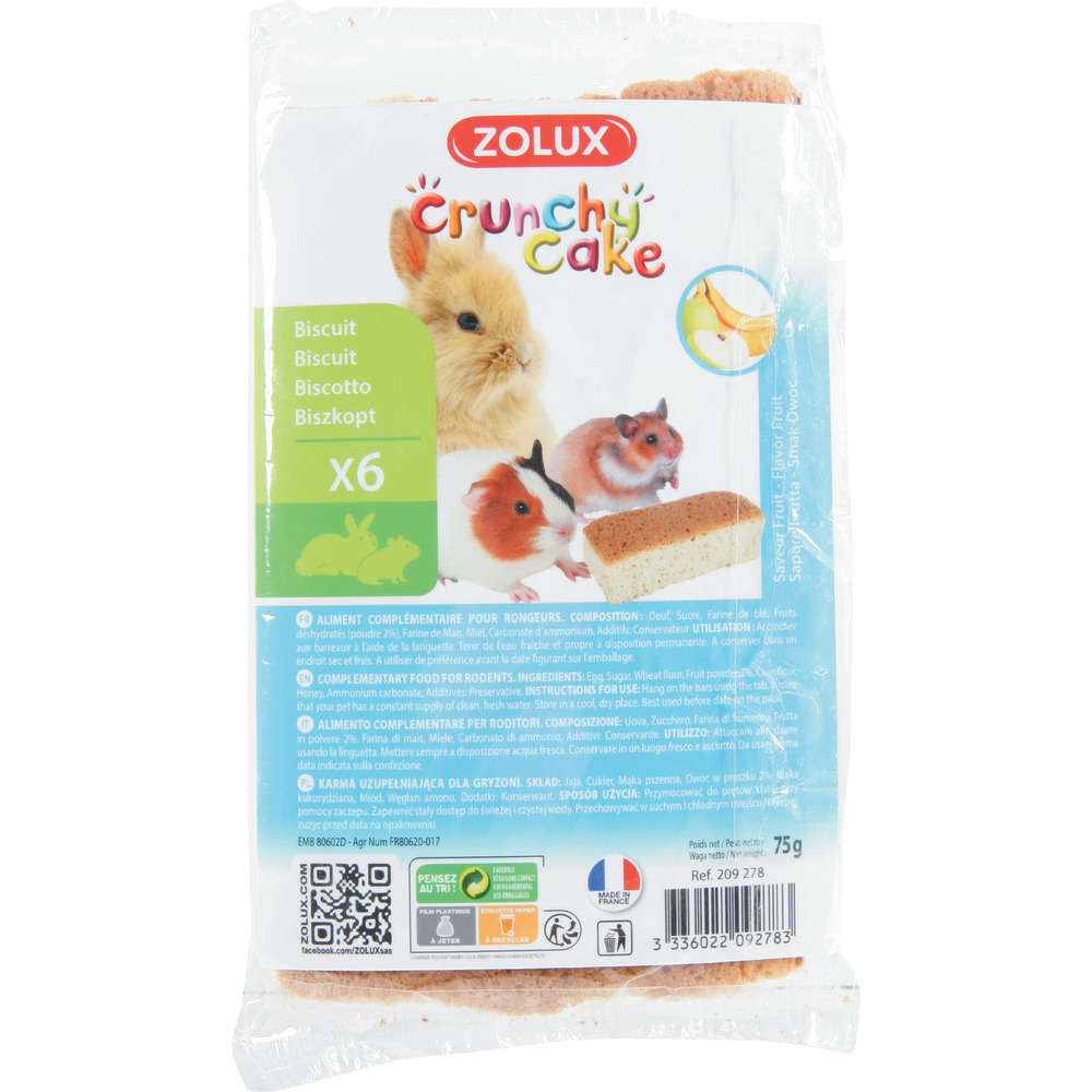 Friandises pour rongeur : Crunchy Cake pomme banane x6