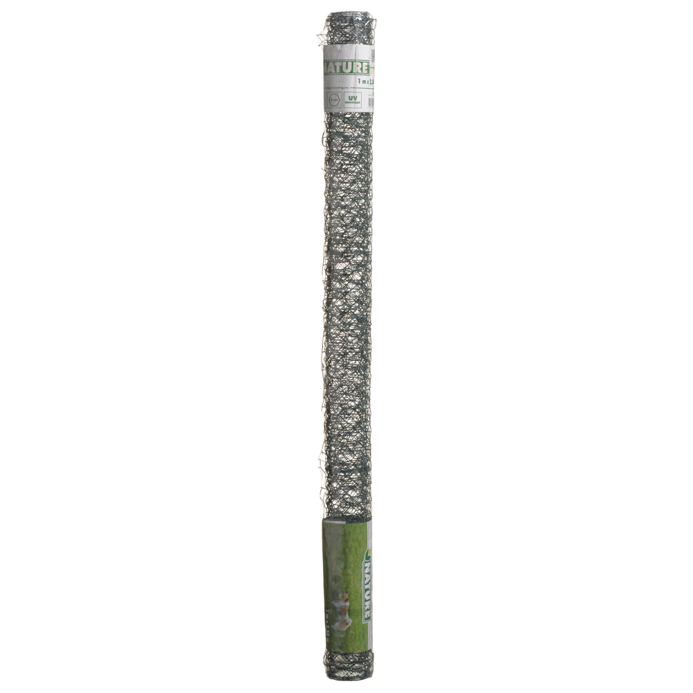 Grillage maille hexagonale acier galvanisé, vert (25mm) - l.1000 cm