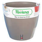 Pot Réserve d'eau Eva New en polypropylène 100% recyclable Taupe Ø26cm