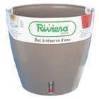 Pot Réserve d'eau Eva New en polypropylène 100% recyclable Taupe Ø30cm