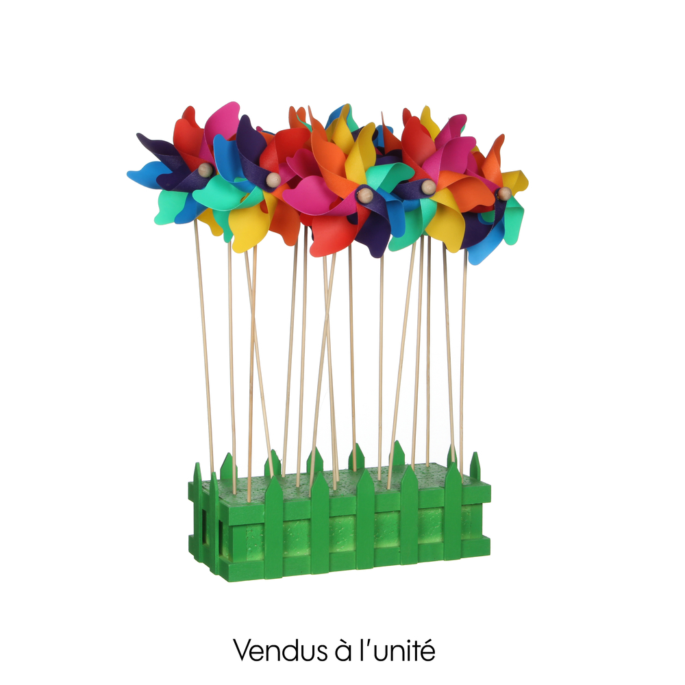 Moulin à vent en plastique, multicouleur L.11 x 5 x H.36 cm