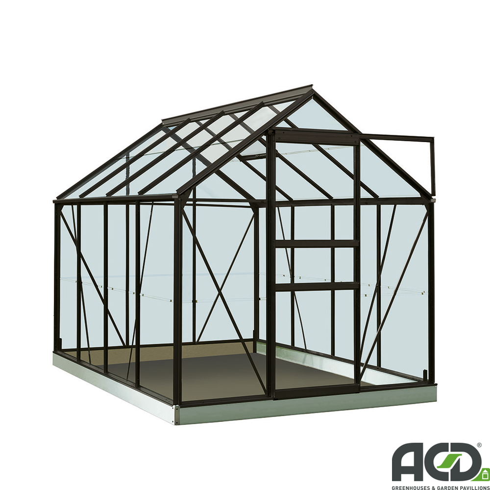 Serre de jardin en verre securit, 'Own Grow Ivy', noir - 5 m²