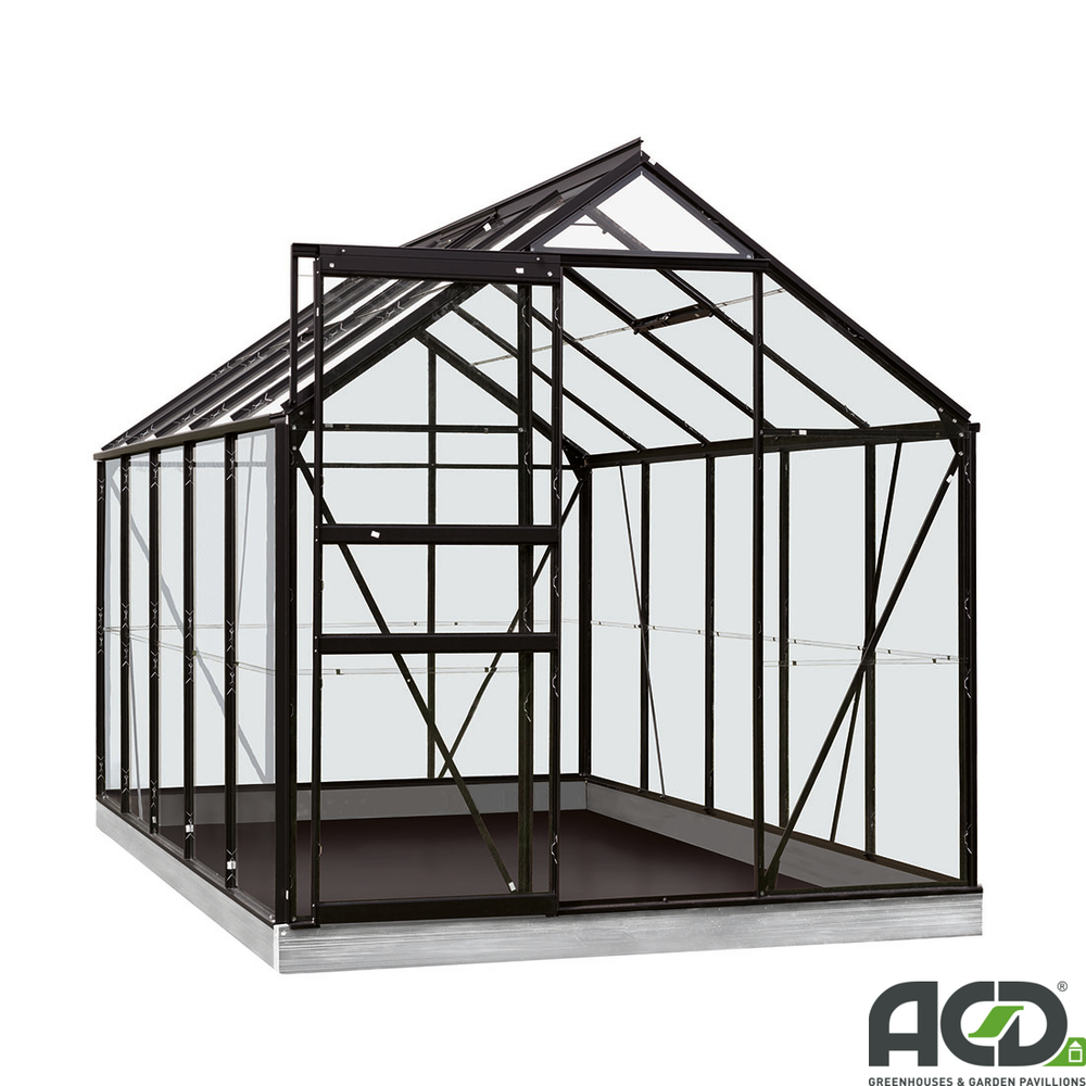 Serre de jardin en verre securit, 'Own Grow Lily', noir - 6,2 m²