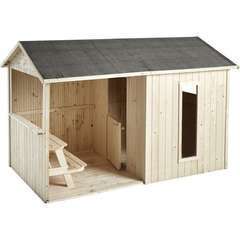 Maisonnette pour enfant en bois CYRIELLE L 242 x l 143 x H 160.0 cm