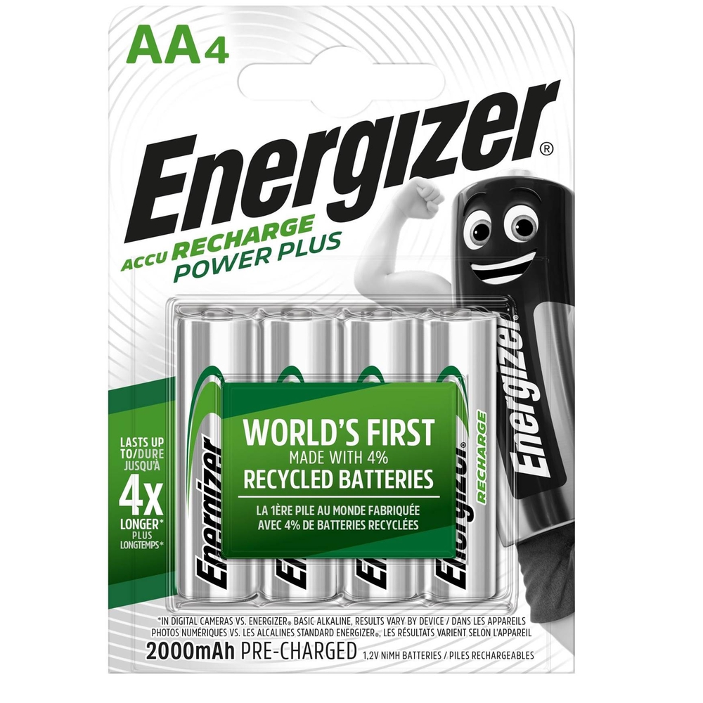 Piles Rechargeables Energizer Power Plus AA 2000MAH (x4)