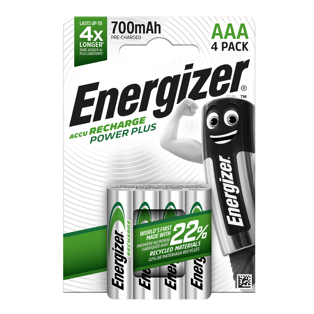 Piles Rechargeables Energizer Power Plus AAA 700MAH (x4)