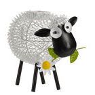Mouton Dolly éclairage solaire en métal blanc - 26x15x22 cm