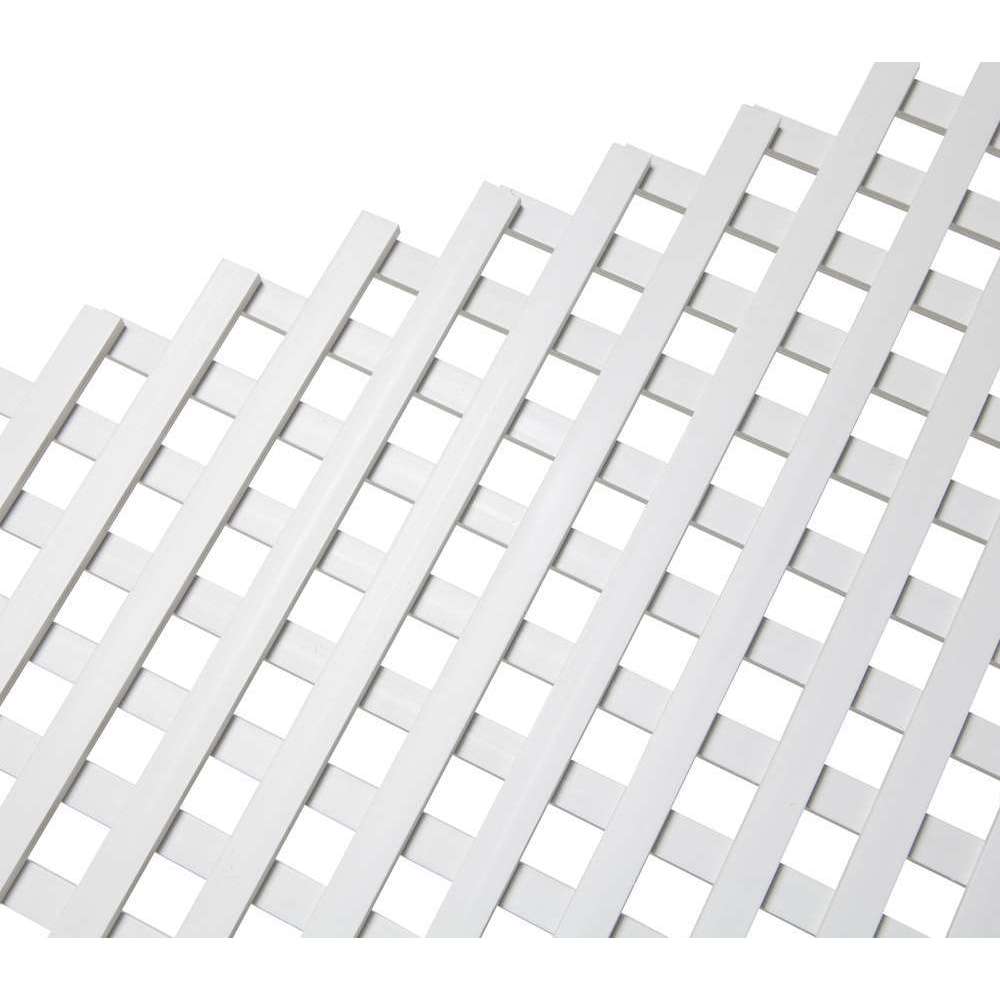 Treillis fixe (18mm) en PVC, blanc - l.200 x H.100 cm