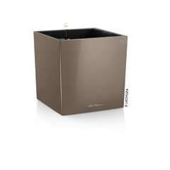 Pot Cube Premium en polypropylène, taupe L. 50 x l. 50 x H. 50 cm