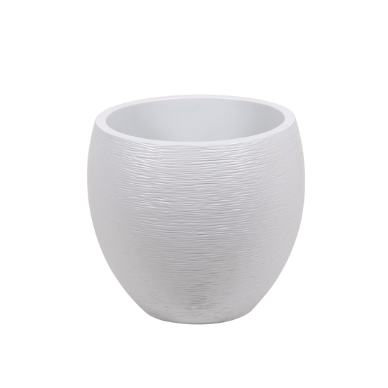 Pot Egg Graphit, blanc cérusé Ø 50 x H. 45 cm