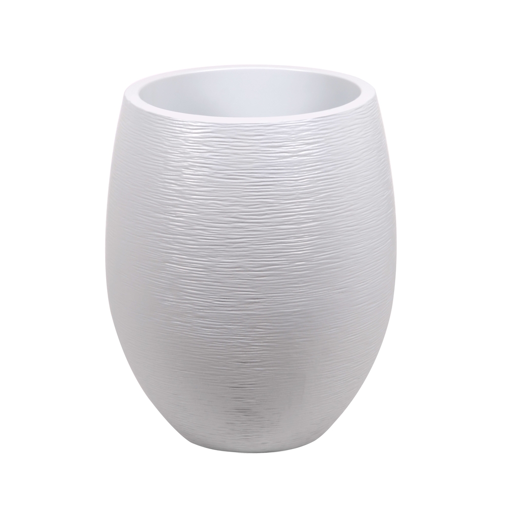 Pot Egg Graphit en polypropylène blanc cérusé - D.50 cm