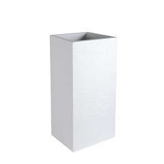 Pot carré haut Graphit, blanc cérusé L. 39,5 x 39,5 x H. 80 cm