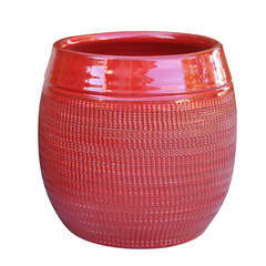 Pot Inca, coloris coquelicot Ø 16 x H. 22 cm