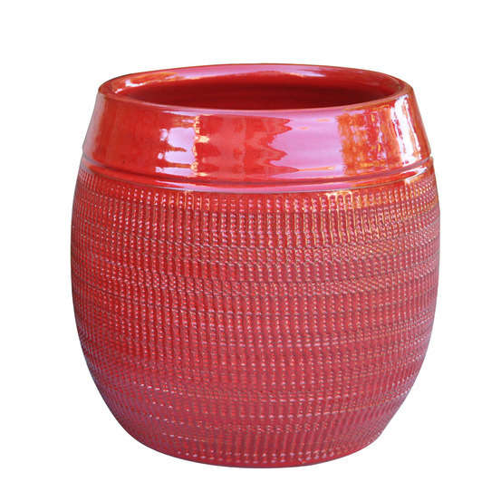 Pot Inca, coloris coquelicot Ø 21 x H. 28 cm